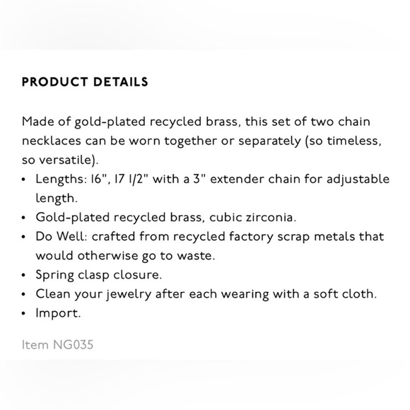 Madewell  two -pieces chain necklace - Picture 4 of 7